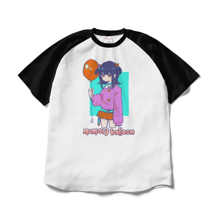 ラグランTシャツ - XL - ホワイト×ブラック