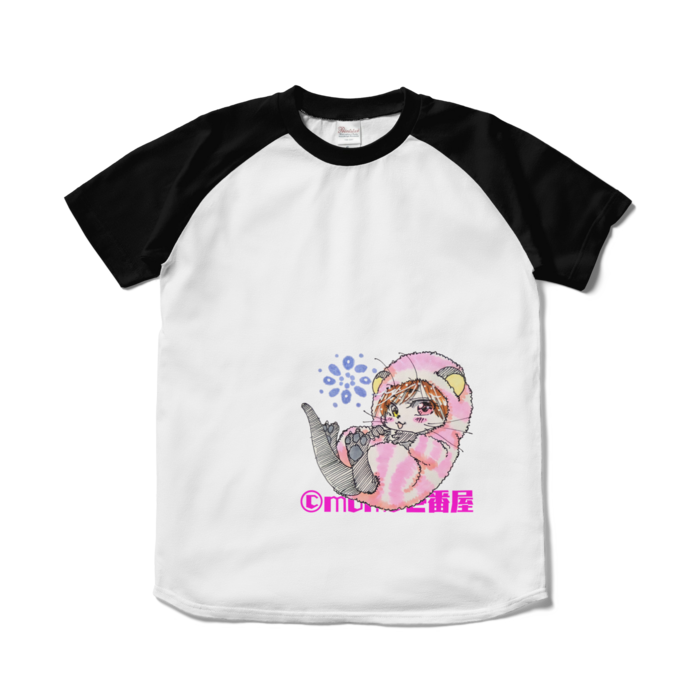 ラグランTシャツ - S - ホワイト×ブラック