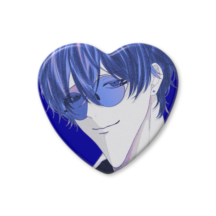 ハート缶バッジ - 57 × 52.5mm