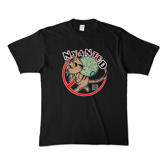 泥棒猫手配 Tシャツ - XL - ブラック