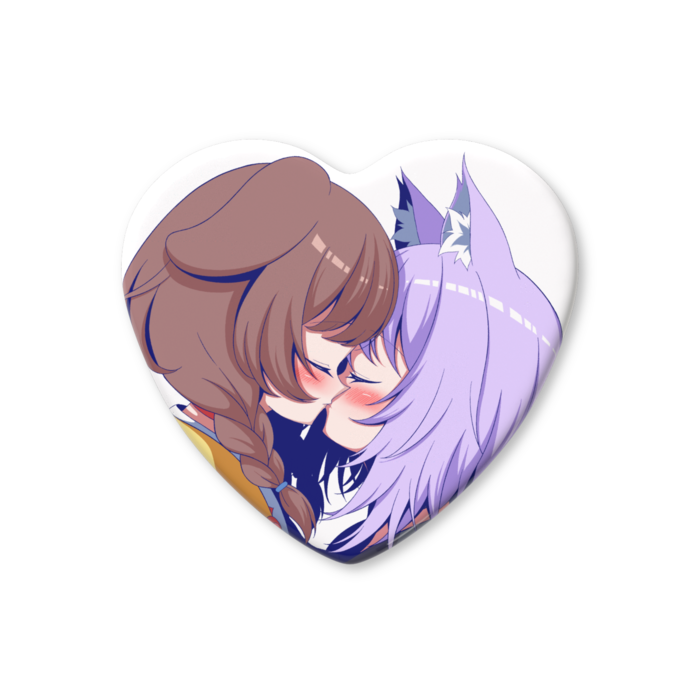 ハート缶バッジ - 57 × 52.5mm