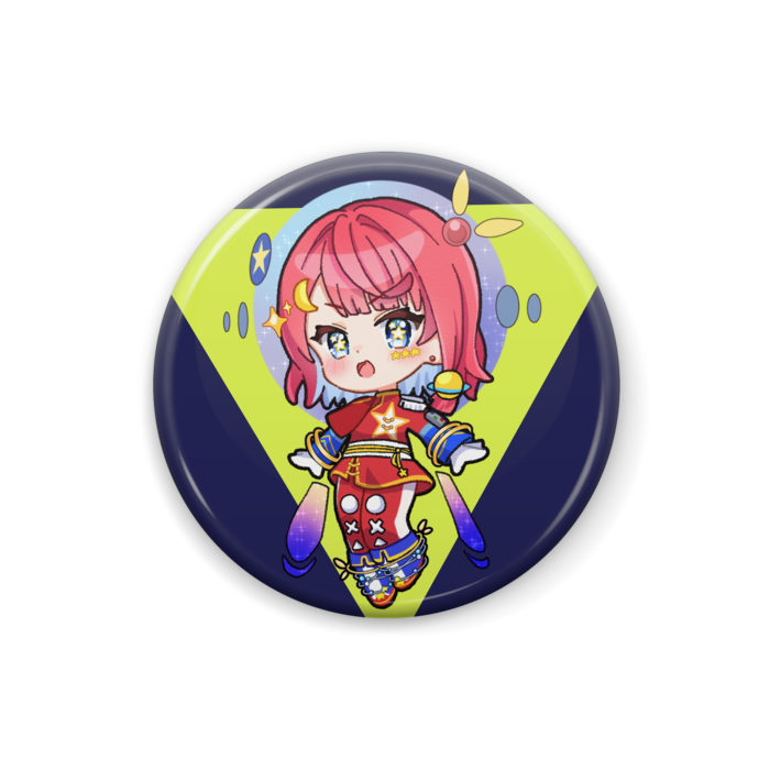 黄黒缶バッジ - 25mm