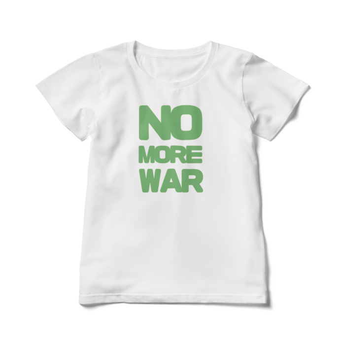 NO MORE WAR(緑)レディースTシャツ - L - 白(2)