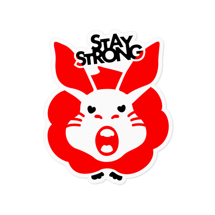 赤STSTステッカー100 x 100 (mm)
