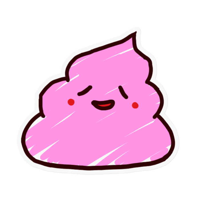 ラフピンクそふとクリアステッカー - 100 x 100 (mm)(2)