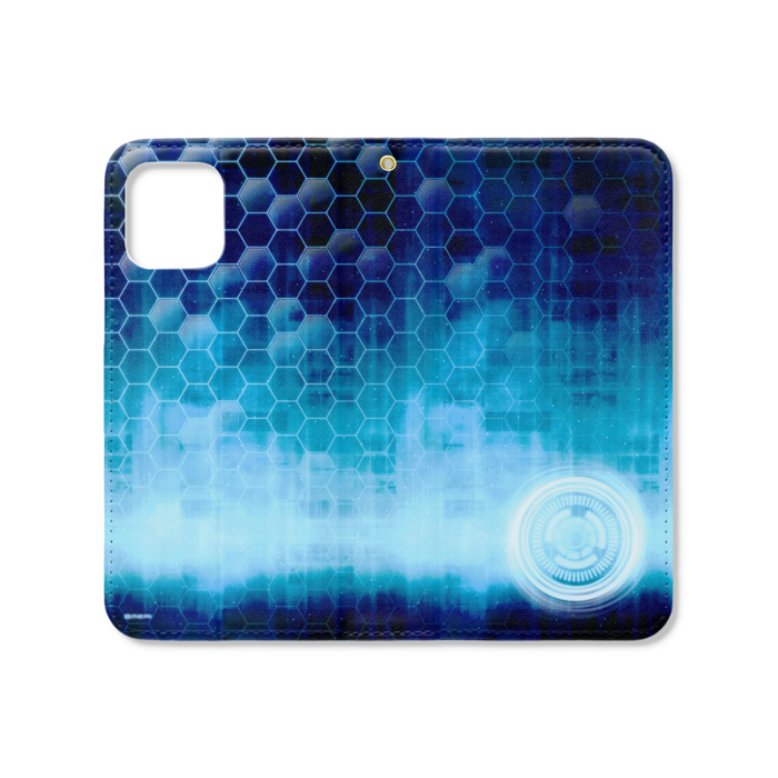 【手帳型iPhone11Pro用カバー】CyberModel_blue