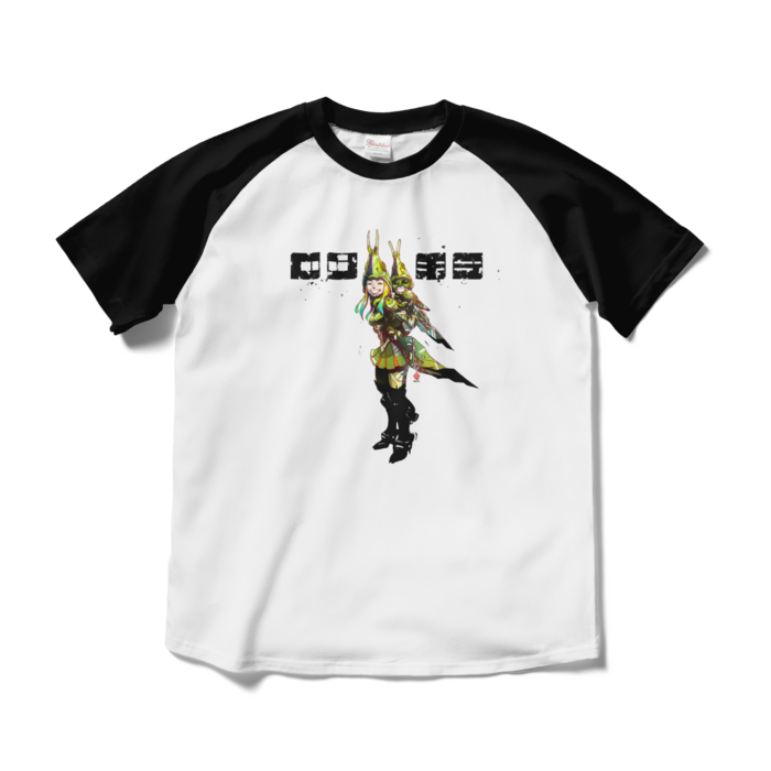 ラグランTシャツ - M - ホワイト×ブラック
