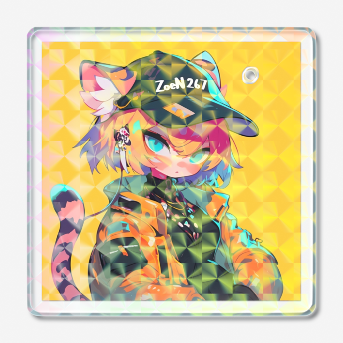 ホログラムアクリルキーホルダー - 50 × 50mm