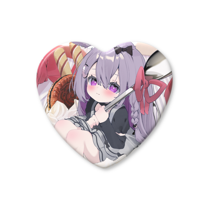 ハート缶バッジ - 57 × 52.5mm