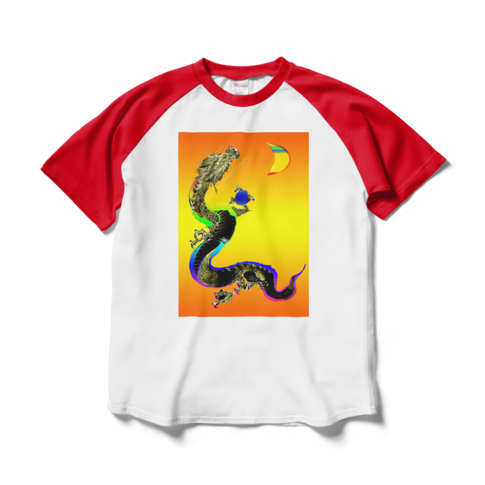 ラグランTシャツ - L - ホワイト×レッド