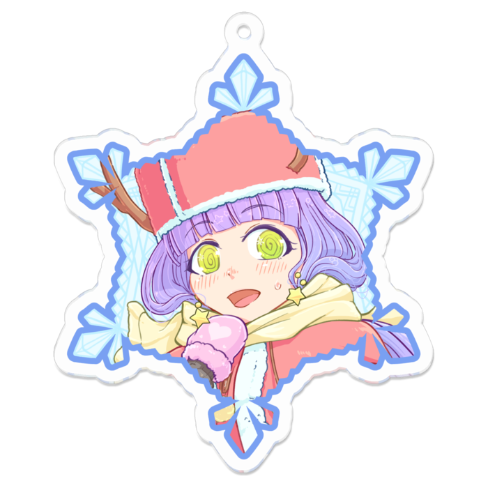 赤ぽんこアクリルキーホルダー - 70 x 70 (mm)