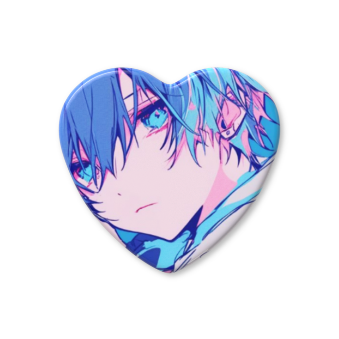ハート缶バッジ1 - 57 × 52.5mm