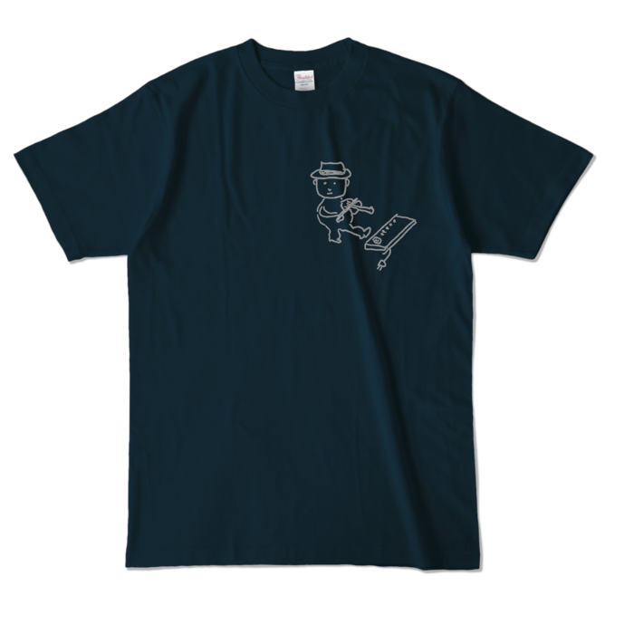 Tシャツ - L - ネイビー (濃色)-キャラ小