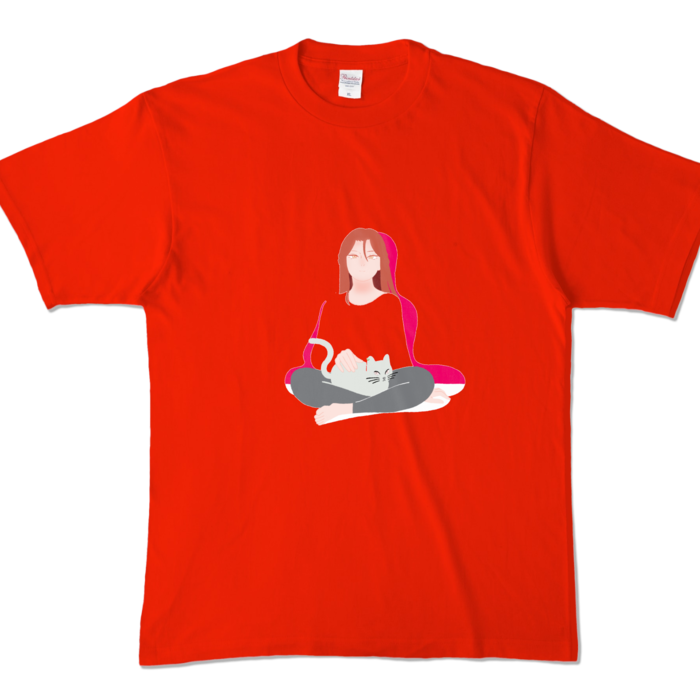 カラーTシャツ - XL - レッド (濃色)