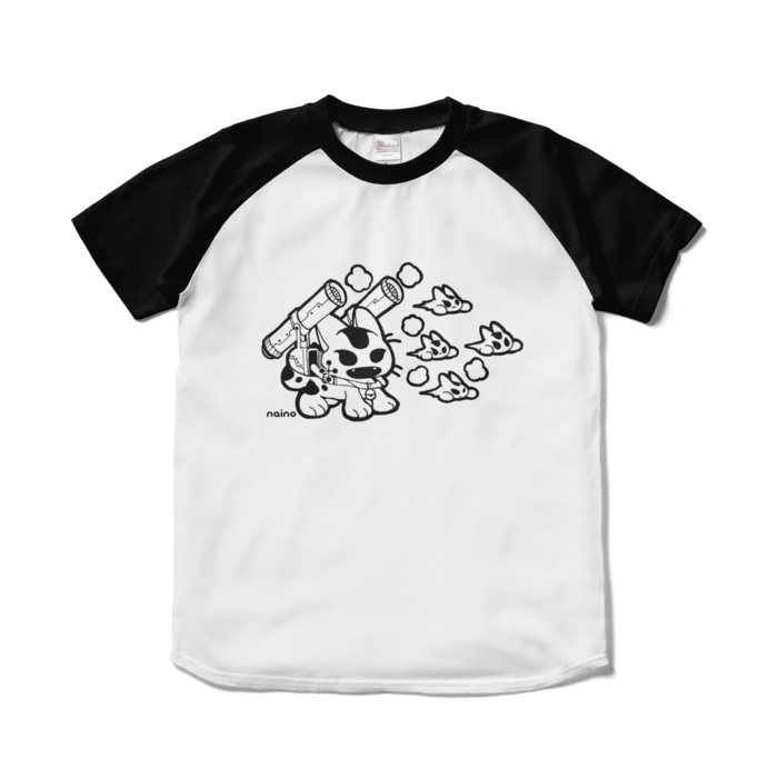 ラグランTシャツ - S - ホワイト×ブラック
