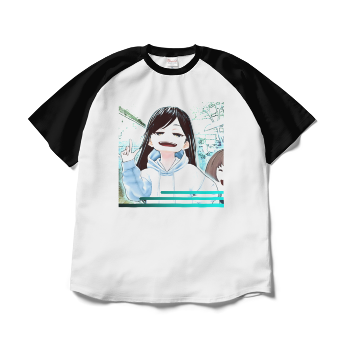 ラグランTシャツ - XL - ホワイト×ブラック