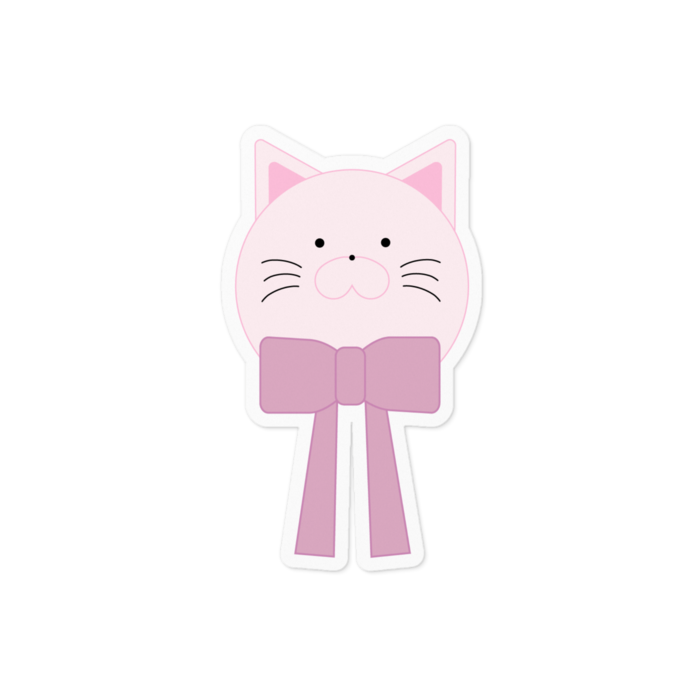 ねこちゃん髪飾り・リスナー【ステッカー】- 100 x 100