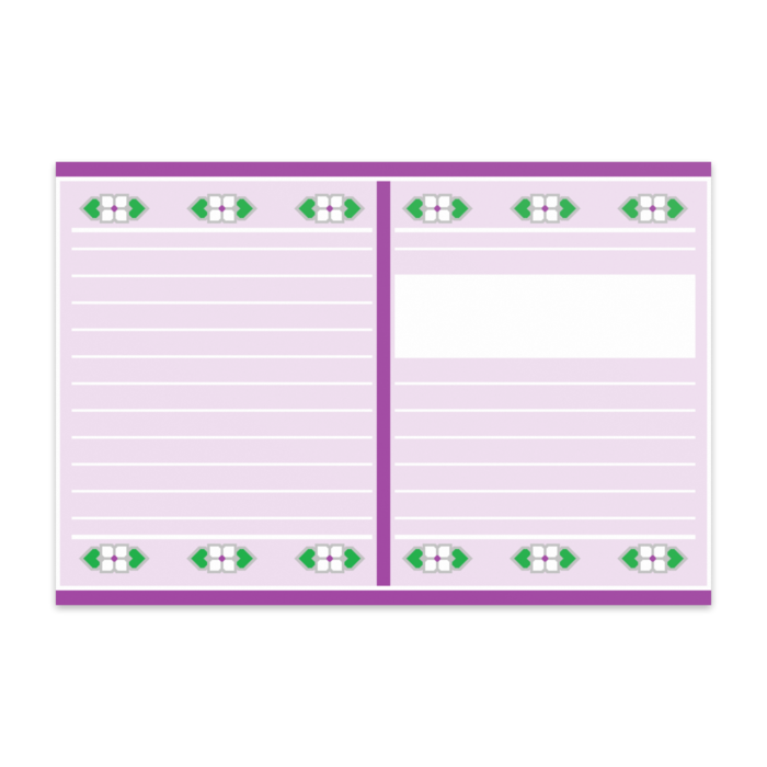 四枚花のノート表紙ポストカード(パープル系)