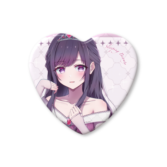 ハート缶バッジ - 57 × 52.5mm