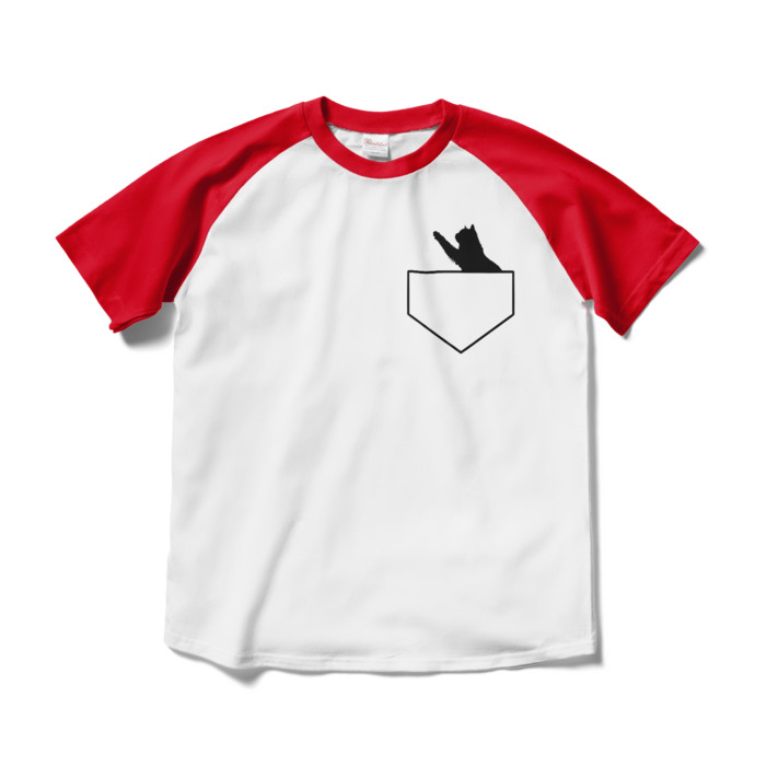 ラグランTシャツ - M - ホワイト×レッド