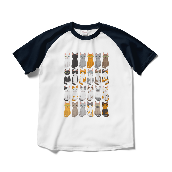 ラグランTシャツ - M - ホワイト×ネイビー