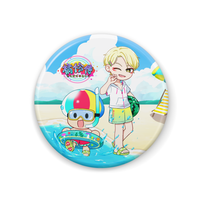 【夏限定】Wたちばな【犯行現場】缶バッジ 44mm