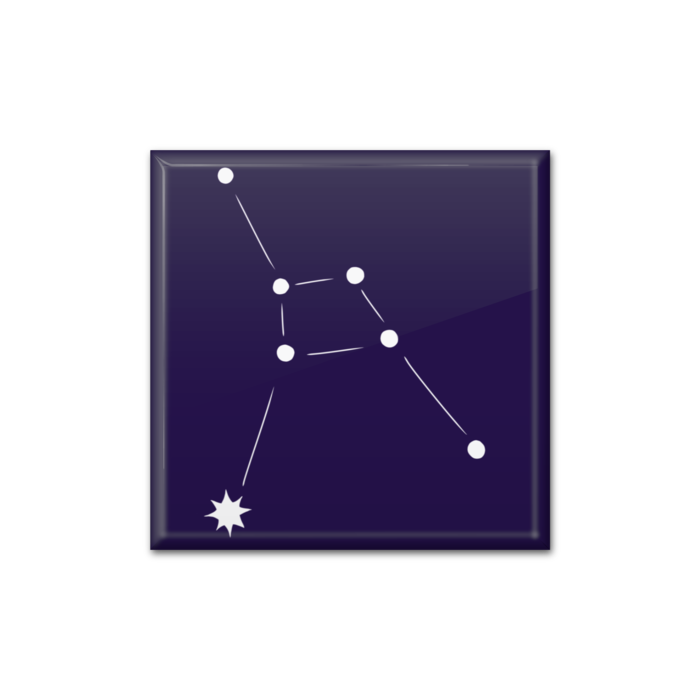 蟹座缶バッジ - 四角形40mm