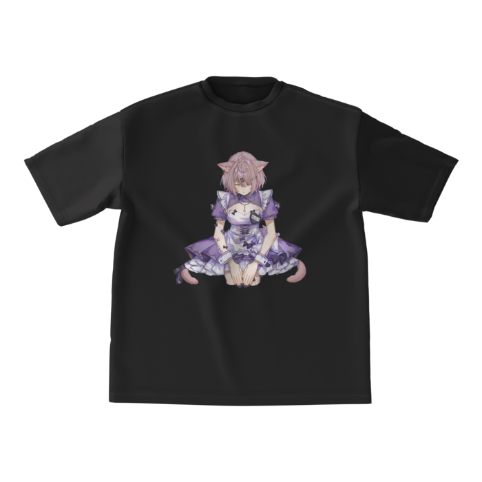 【塗りこみ】ビッグシルエットTシャツ【黒/M】