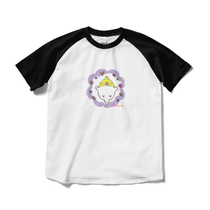 ラグランTシャツ - M - ホワイト×ブラック(1)