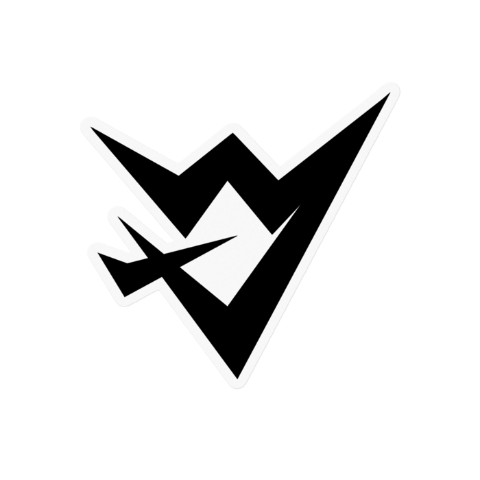 デン猫新ロゴステッカー黒(クリア) - 100 x 100 (mm)