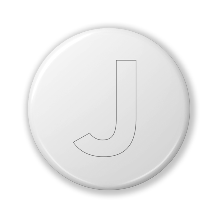 【J(ジェイ)】〈ホワイト〉缶バッジ- 32mm