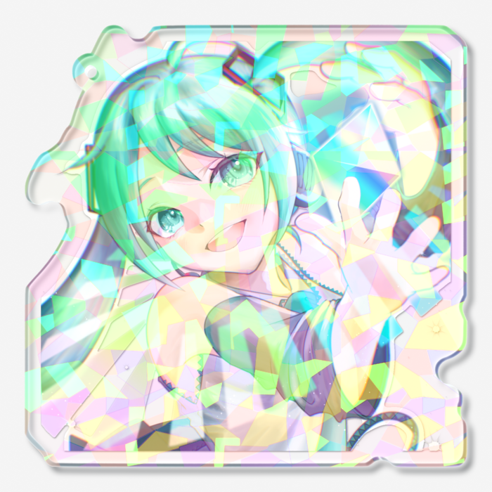 ホログラムアクリルキーホルダー - 70 × 70mm