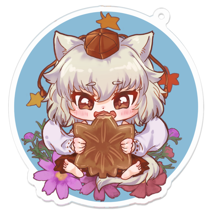 椛(まんじゅう)アクリルキーホルダー - 70 x 70 (mm)