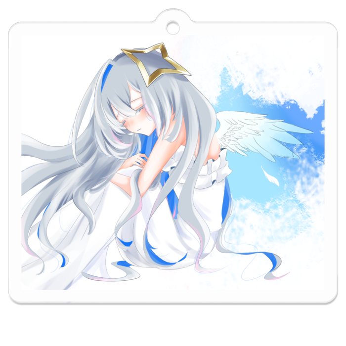 天音かなた「天使の憂い(目閉じ差分)」アクリルキーホルダー - 50 x 50 (mm)