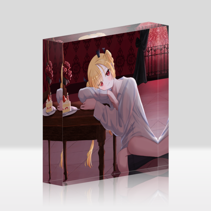 アクリルブロック ホワイト素材- 100x100mm