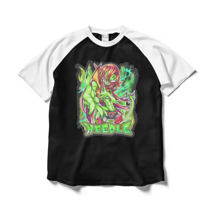 ラグランTシャツ - L - ブラック×ホワイト