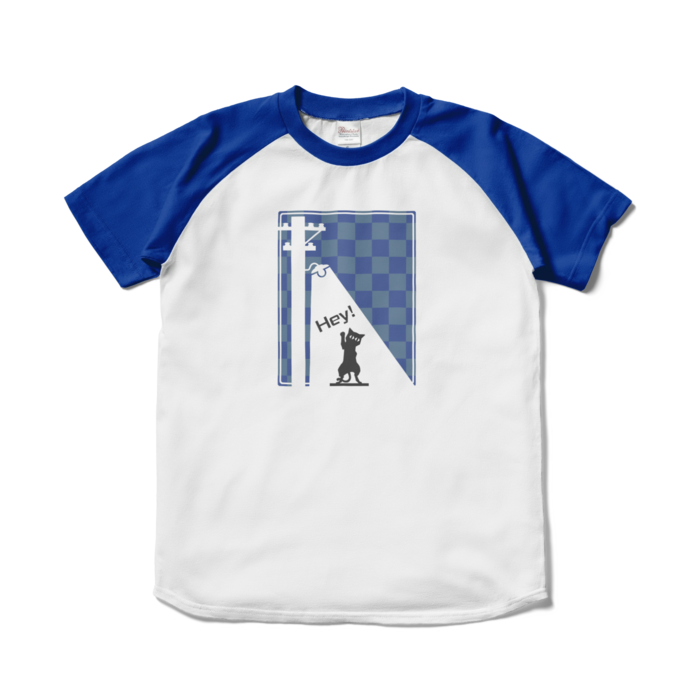 ラグランTシャツ - S - ホワイト×ロイヤルブルー