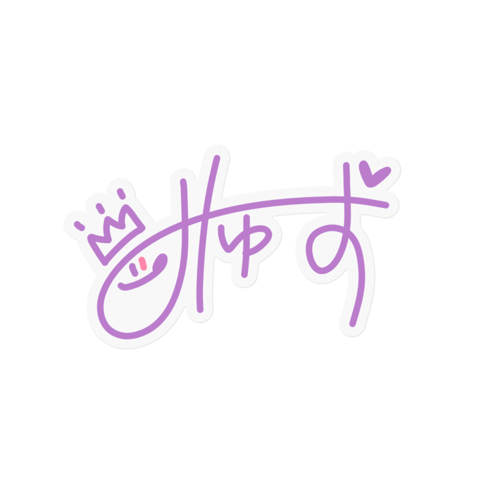 ステッカー - 100 x 100 (mm) 紫 クリア