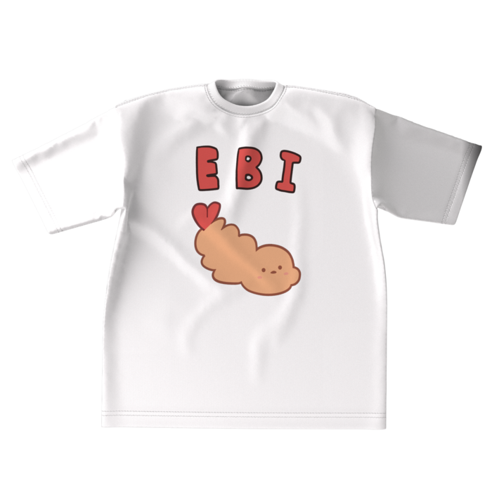 えびビッグシルエットTシャツ - XL - 白