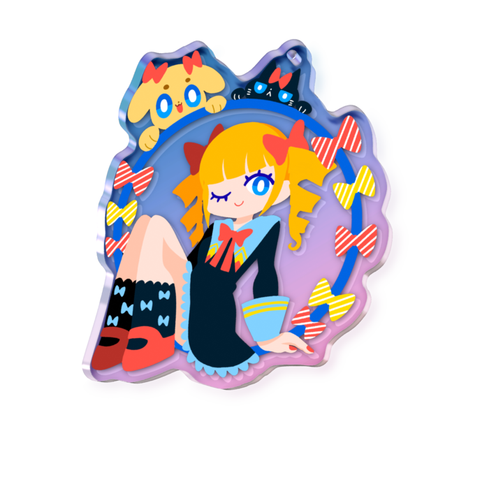 オーロラアクリルキーホルダー - 70 × 70mm