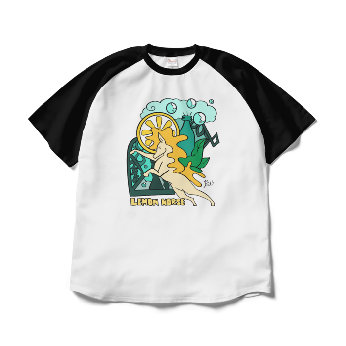 ラグランTシャツ - XL - ホワイト×ブラック