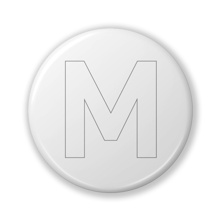 【M(エム)】〈ホワイト〉缶バッジ- 32mm