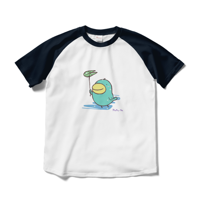 ラグランTシャツ - M - ホワイト×ネイビー