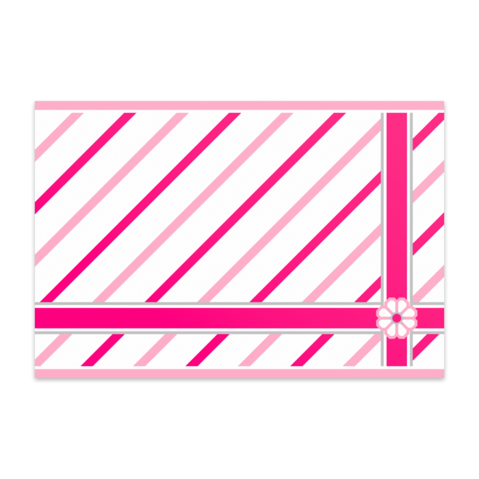 八枚花のラッピング風ポストカード(ピンク系)