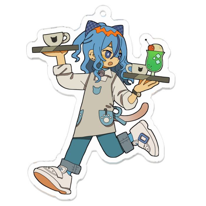 アクリルキーホルダー（カフェ）- 70 x 70 (mm)