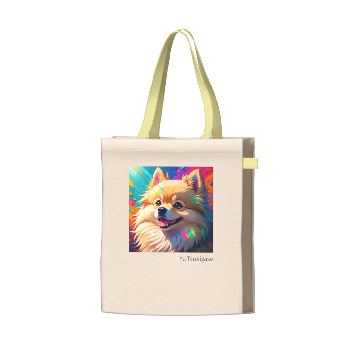 ツートンカラーバッグ - イエロー - W34 × H41 × D14cm