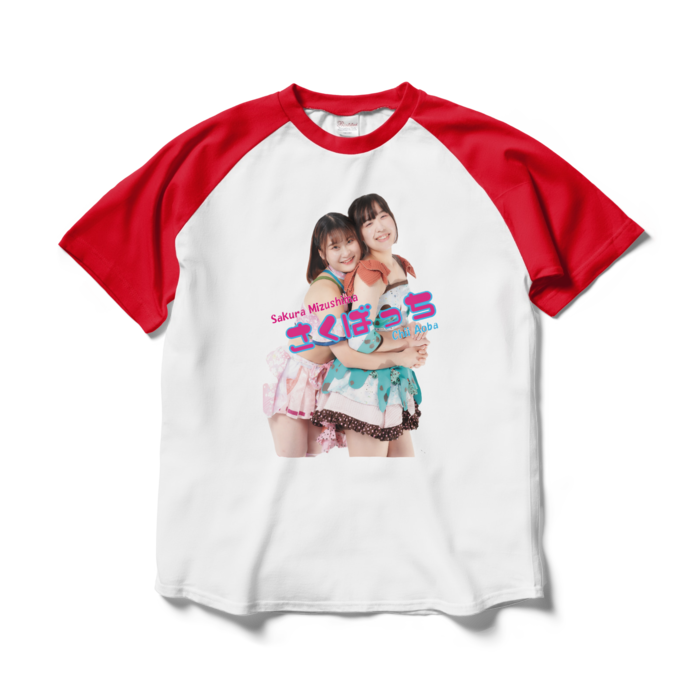 ラグランTシャツ - L - ホワイト×レッド