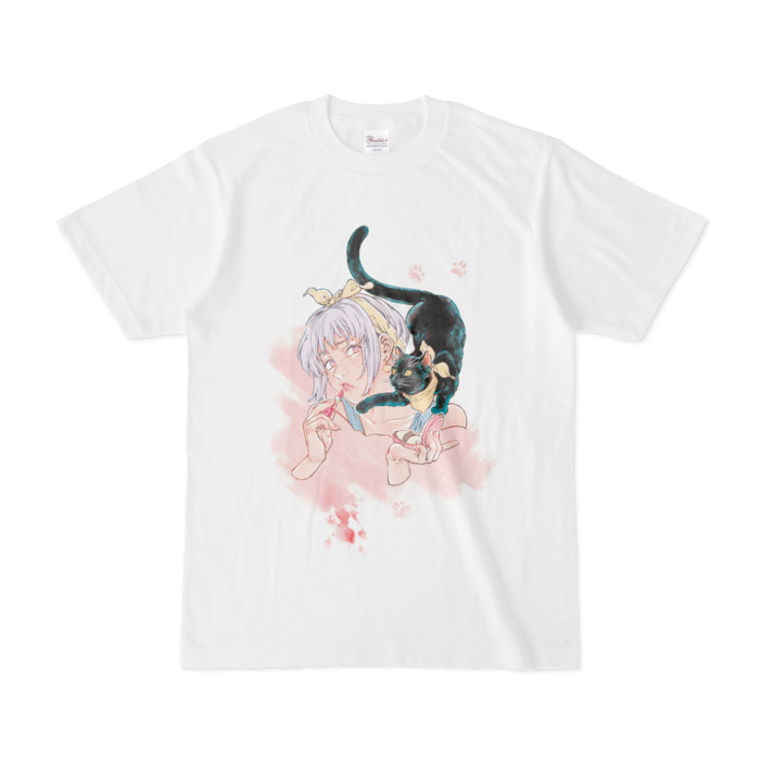 Tシャツ - S - 白(ピンク)