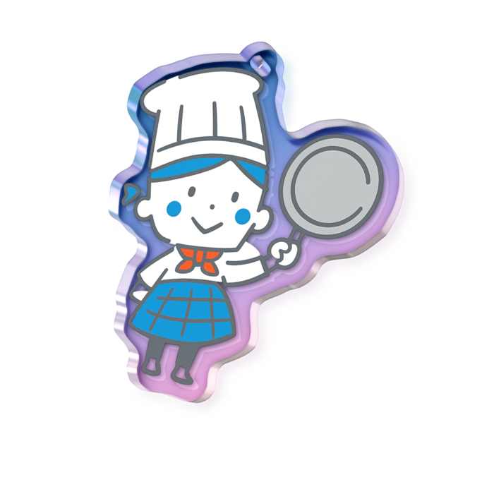 オーロラアクリルキーホルダー - 50 × 50mm