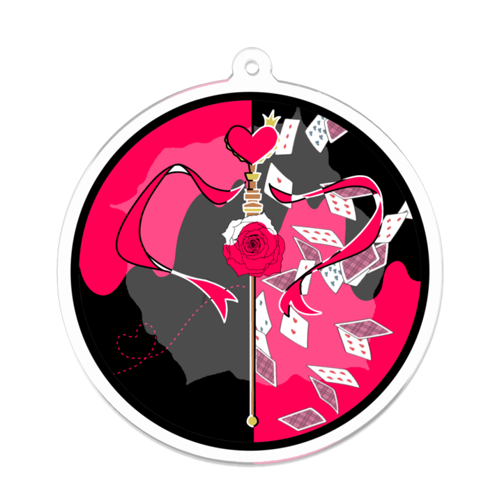 アクリルキーホルダー(薔薇透かし入り) - 70 x 70 (mm)